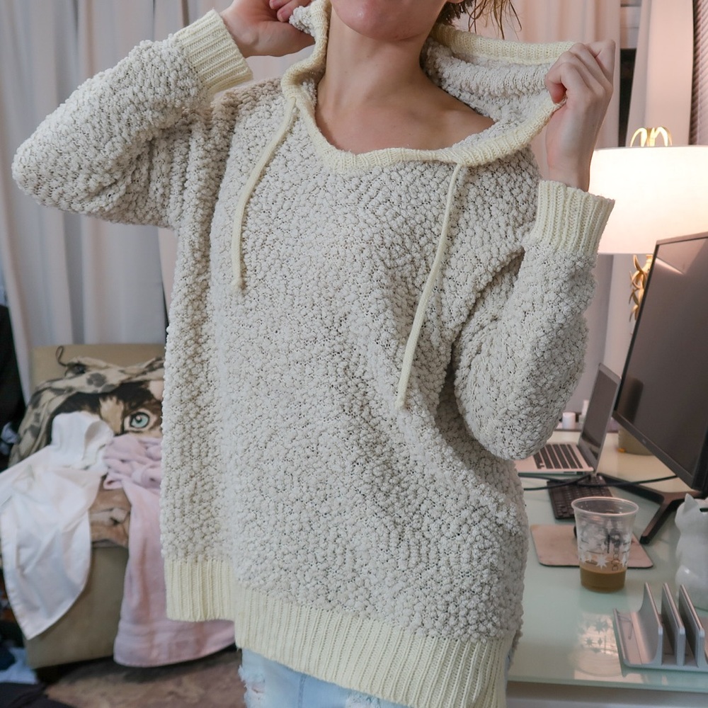 Sherpa oversized cozy hoodie / fleece pullover